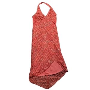 My Michelle Decorated Chevron Halter Dress L (Jr)